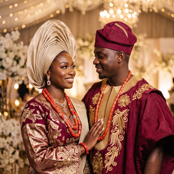 Adaeze and Tobi at their traditional wedding