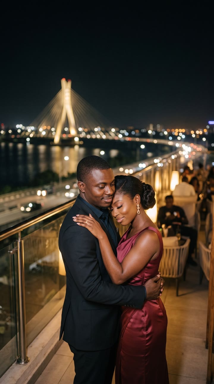 Slow dancing on a rooftop above the Lekki–Ikoyi bridge
